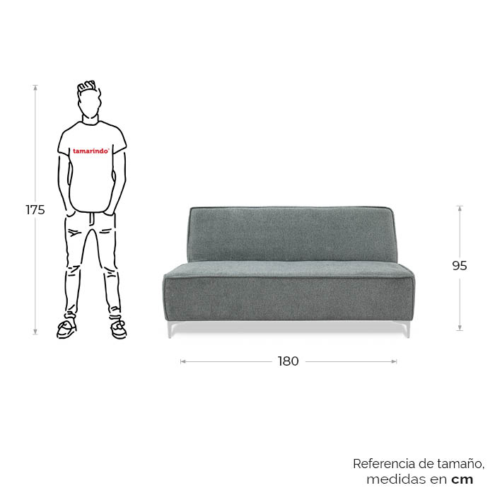 Futon Tela Gris Claro Wasik | Sofá Cama y Futones | salas